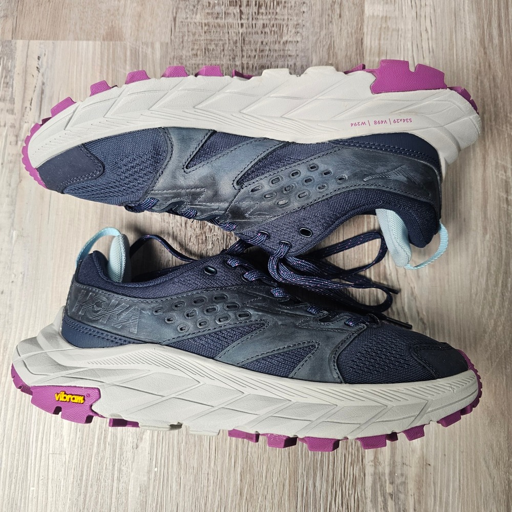 Hoka One One Women Anacapa Breeze Low Hiking Shoe 7 Outer Space Harbor Mist Gorp